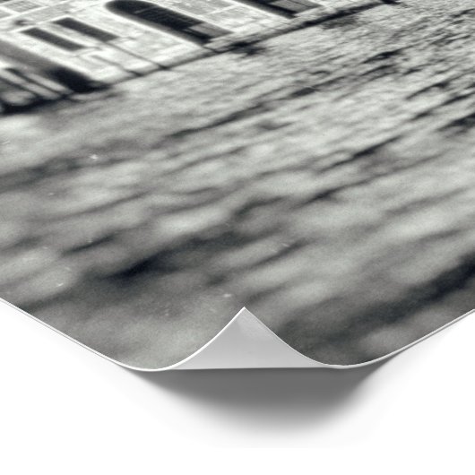 Wasserstraße Venedig Italien Schwarz-Weiß-Gebäude Poster (Ecke)