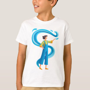 Wasserströmungsstudie – Blaue Wirbel Wissenschaft T-Shirt