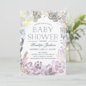 Wassersukkulturen | Babyparty Einladung (Stehend Vorderseite)