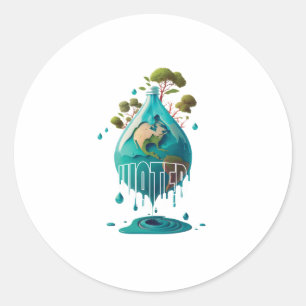 Wassertag Runder Aufkleber