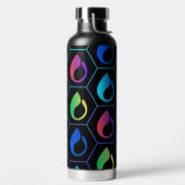 Wassertasche mit Farbtropfen Trinkflasche (links)