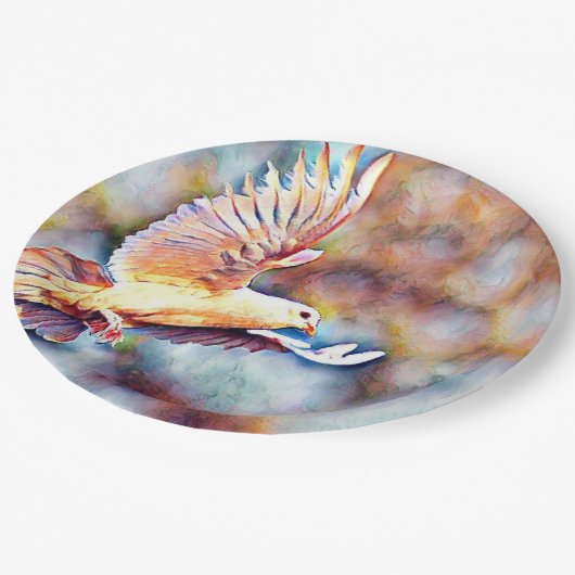 Wassertaube Pappteller (Schrägansicht)