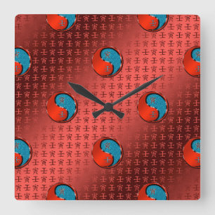 Wassertiger Quadratische Wanduhr