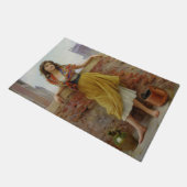 Wassertragende Mädchen (Vintage Schönheit) Fußmatte (Schrägansicht)