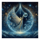 Wasserträger in einer Blaufläche auf einem blauen Poster (Vorderseite)