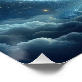 Wasserträger in einer Blaufläche auf einem blauen  Poster (Ecke)