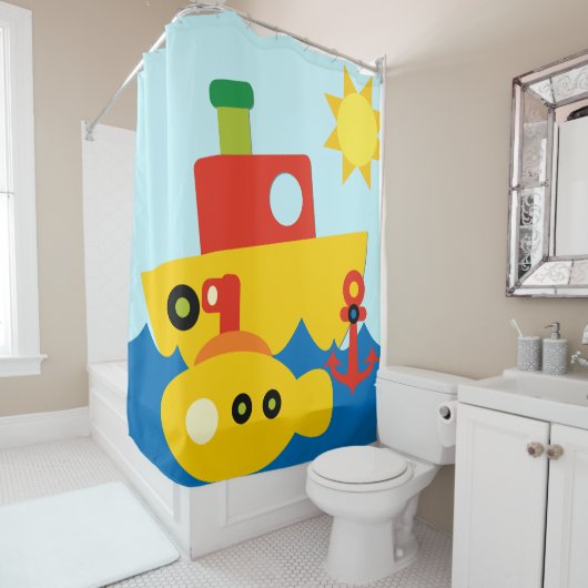 Wassertransport Tugboat Boote U-Boot Duschvorhang (Beispiel)