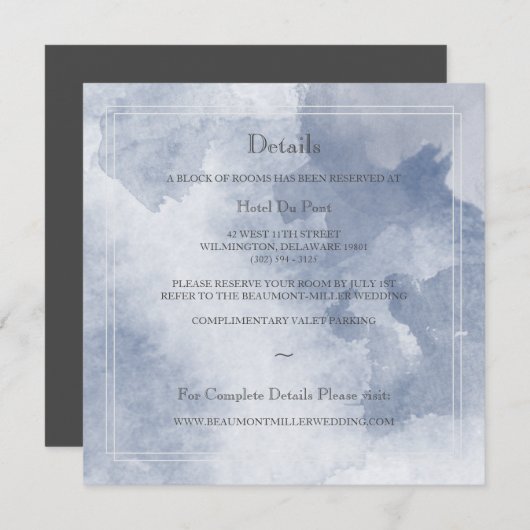 Wasserträume | Gästebokarte Ankündigung (Vorne/Hinten)