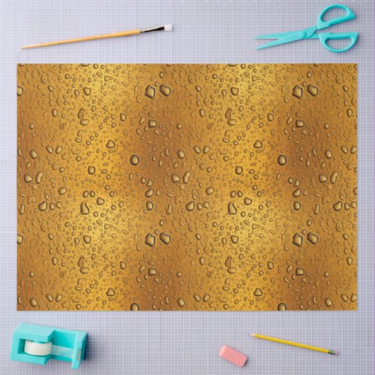 Wassertröpfchen auf Bieruntergrund Seidenpapier (Basteln)