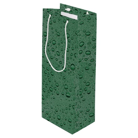 Wassertröpfchen Geschenktüte Für Weinflaschen (Vorderseite Schrägansicht)
