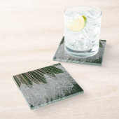 Wassertröpfchen Glasuntersetzer (Schrägansicht)