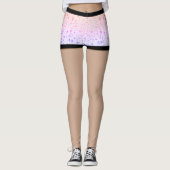 Wassertröpfchen kürzen lila Leggings mit rosa (Vorderseite)