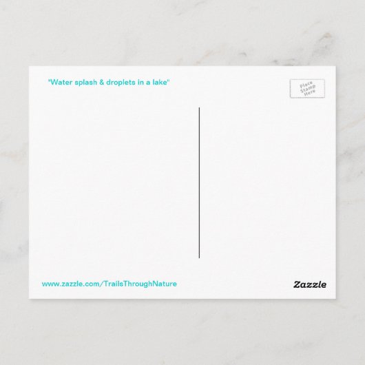 Wassertröpfchen Ruhe Postkarte (Rückseite)