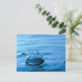 Wassertropfen Abstrakter Hintergrund abspülen Postkarte (Stehend Vorderseite)