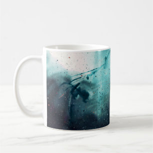 Wassertropfen an Glasfenstern Kaffeetasse