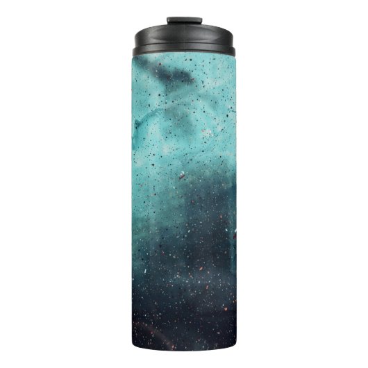 Wassertropfen an Glasfenstern Thermosbecher (Vorderseite)