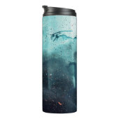 Wassertropfen an Glasfenstern Thermosbecher (Nach rechts gedreht)
