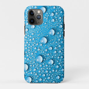 Wassertropfen auf Blau   Benutzerdefinable Handyhü iPhone 11 Pro Hülle