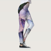 Wassertropfen auf blaue Blume Leggings (Rechts)