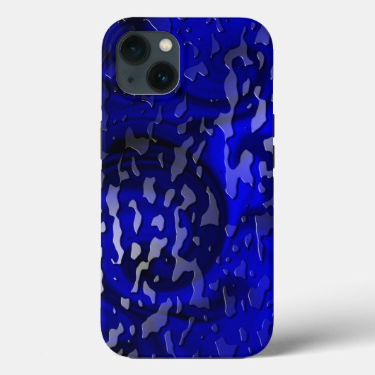 Wassertropfen auf blauem Swirl Case-Mate iPhone Hülle (Rückseite)