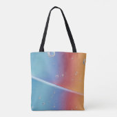 WASSERTROPFEN AUF BLAUEN KUNSTSTOFF TASCHE (Rückseite)