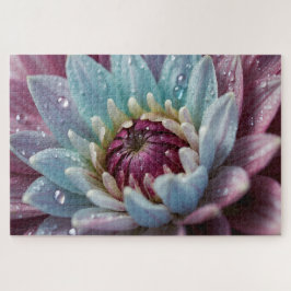 Wassertropfen auf Dahlienblüte Puzzle