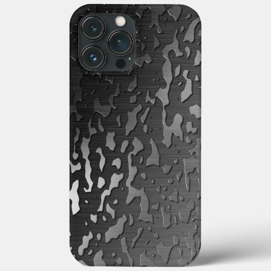 Wassertropfen auf dunkelgebürstetem Metall, iPhone Case-Mate iPhone Hülle (Rückseite)
