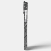 Wassertropfen auf dunkelgebürstetem Metall, iPhone Case-Mate iPhone Hülle (Rückseite / Links)