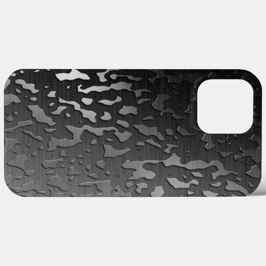 Wassertropfen auf dunkelgebürstetem Metall, iPhone Case-Mate iPhone Hülle (Rückseite (Horizontal))