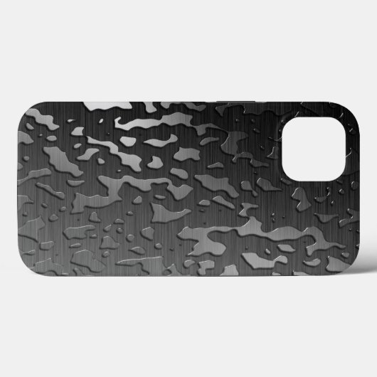 Wassertropfen auf dunklem, gebürstetem Metall Case-Mate iPhone Hülle (Rückseite (Horizontal))