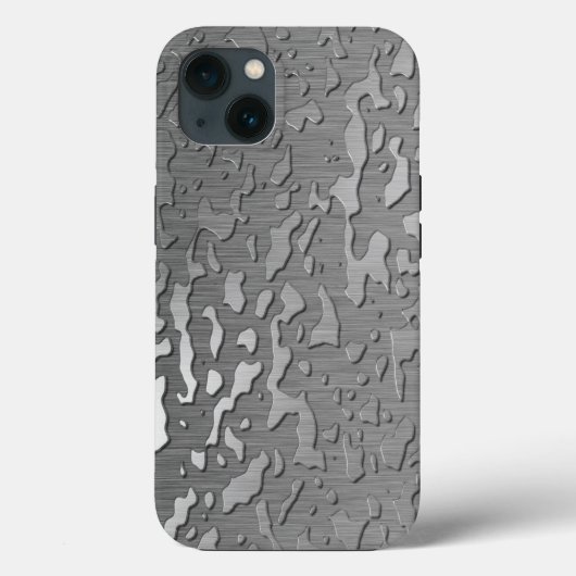 Wassertropfen auf gebürstetem Metall Case-Mate iPhone Hülle (Rückseite)