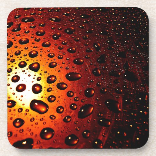 Wassertropfen auf Glas Getränkeuntersetzer (Vorderseite)