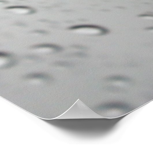 Wassertropfen auf Glas Poster (Ecke)