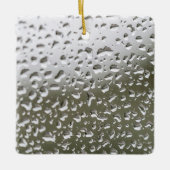 Wassertropfen auf Glas, Regenfälle auf Glas Keramikornament (Vorderseite)