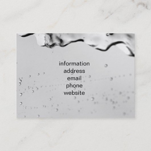 Wassertropfen auf Glas Visitenkarte (Rückseite)