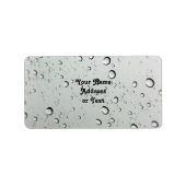 Wassertropfen auf Glasgrund Adressaufkleber (Vorne)