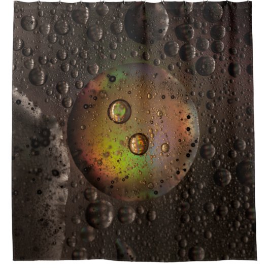 Wassertropfen auf Glasplatte Duschvorhang (Vorderseite)