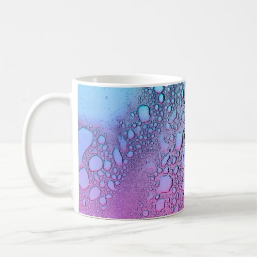 Wassertropfen auf Glasplatte Kaffeetasse (Links)