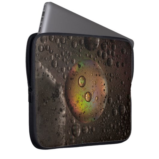 Wassertropfen auf Glasplatte Laptopschutzhülle (Vorne Rechts)