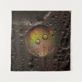 Wassertropfen auf Glasplatte Wandteppich (Vorderseite (Horizontal))