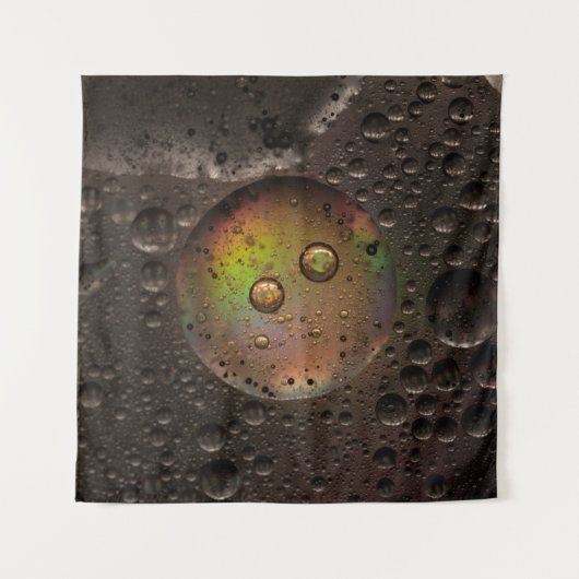 Wassertropfen auf Glasplatte Wandteppich (Vorderseite (Horizontal))