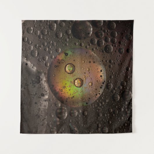 Wassertropfen auf Glasplatte Wandteppich (Vorderseite)