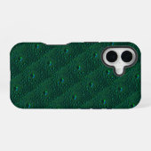 Wassertropfen auf grünem Metall iPhone 16 Hülle (Rückseite (Horizontal))