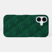 Wassertropfen auf grünem Metall iPhone 16 Hülle (Rückseite (Horizontal))