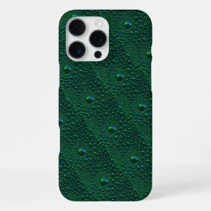 Wassertropfen auf grünem Metall iPhone 16 Pro Max Hülle