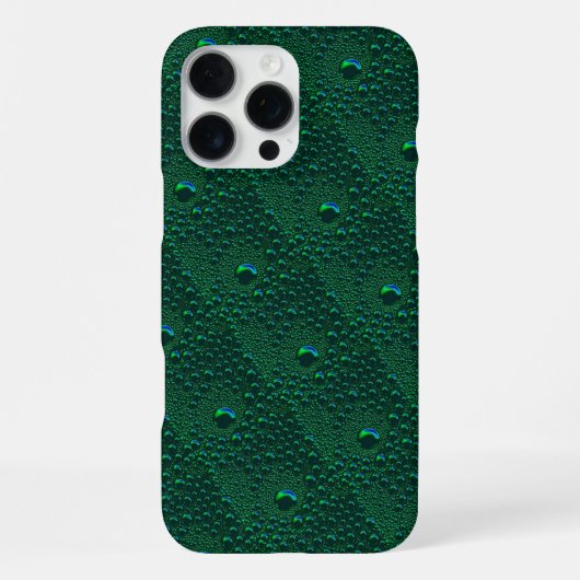 Wassertropfen auf grünem Metall iPhone Hülle (Rückseite)