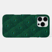 Wassertropfen auf grünem Metall iPhone Hülle (Rückseite (Horizontal))