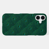 Wassertropfen auf grünem Metall iPhone Hülle (Rückseite (Horizontal))