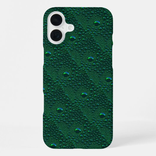 Wassertropfen auf grünem Metall iPhone Hülle (Rückseite)