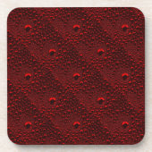 Wassertropfen auf Krimsonmetall Getränkeuntersetzer (Vorderseite)